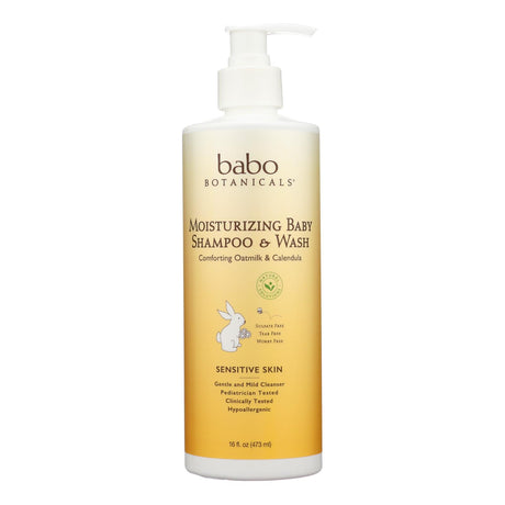 Babo Botanicals Baby Shampoo and Wash: Gentle Oatmeal Goodness (16 Oz) - Cozy Farm 