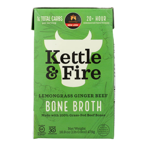 Kettle & Fire Bone Broth Beef Pho - 16.9 Fl. Oz. (Pack of 6) - Cozy Farm 
