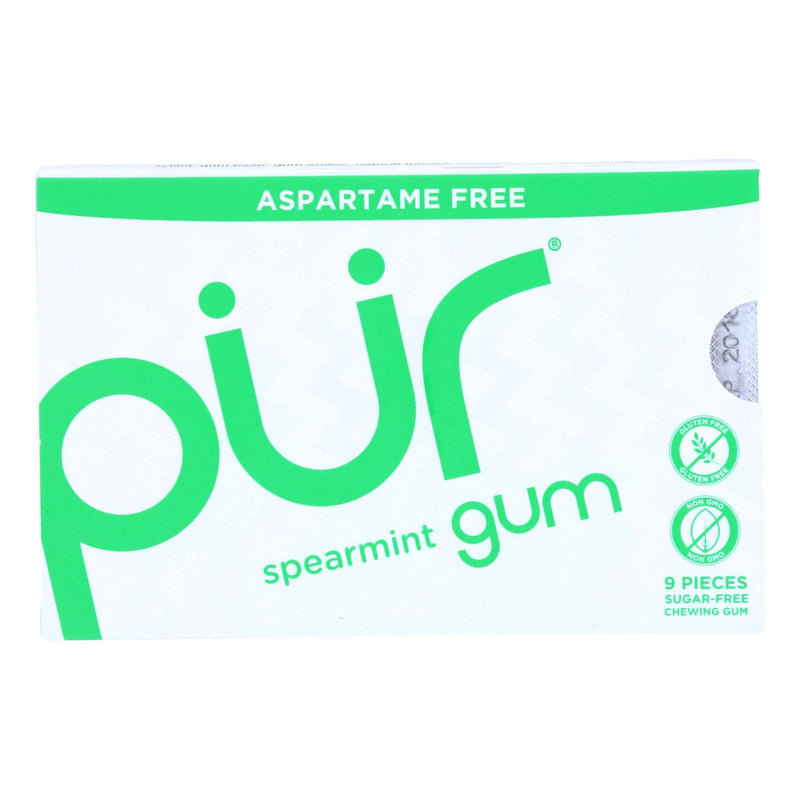 Pur Gum - Aspartame-Free Spearmint Gum - 12.6g - 9 Pieces (12-Pack) - Cozy Farm 