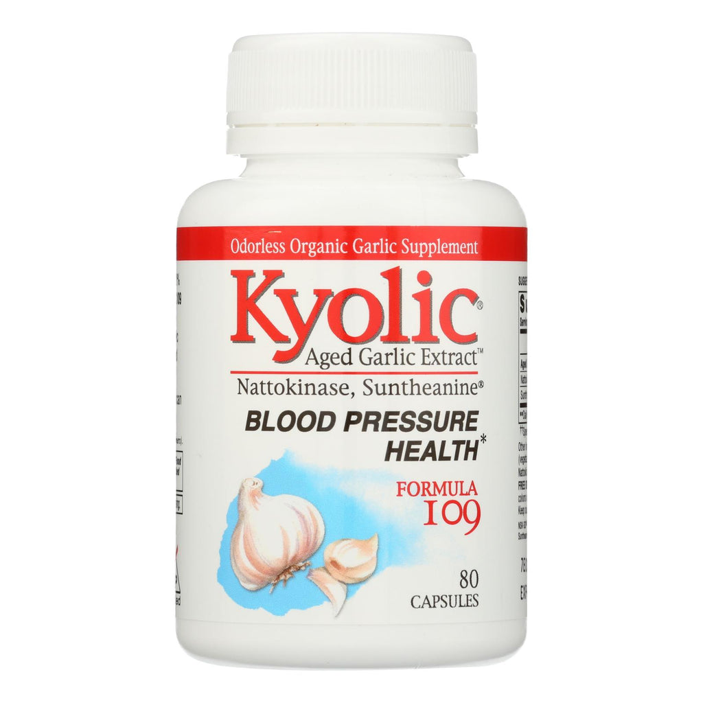 Kyolic Aged Garlic Extract Blood Pressure Health Formula 109 (Pack of 80 Capsules) - Cozy Farm 