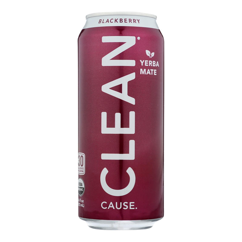 Clean Cause Yerba Mate, Blackberry Clean, Pack of 12 - 16 fl oz Cans - Cozy Farm 