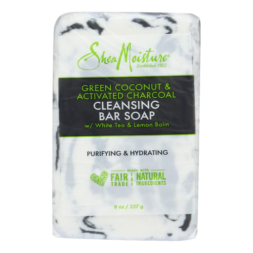 Shea Moisture Cleansing Bar Soap Green Coconut Charcoal (Pack of 1 - 8 Oz). - Cozy Farm 