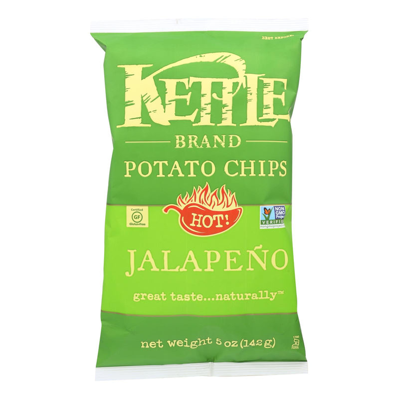 Kettle Brand Potato Chips - Bold & Zesty Jalapeno - 5 Oz. (Pack of 15) - Cozy Farm 