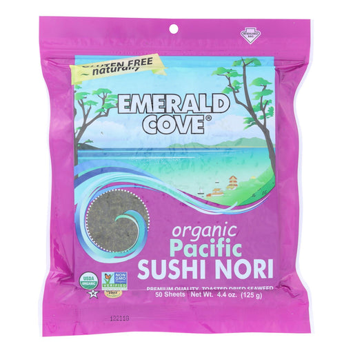 Emerald Cove Organic Pacific Sushi Nori (Pack of 4) - Toasted - Silver Grade - 50 Sheets - Cozy Farm 