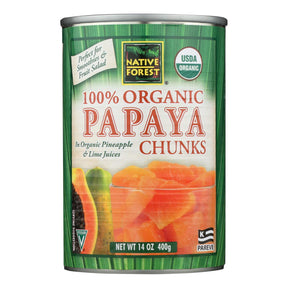 Native Forest Organic Papaya Chunks, 14 Oz. (Pack of 6) - Cozy Farm 