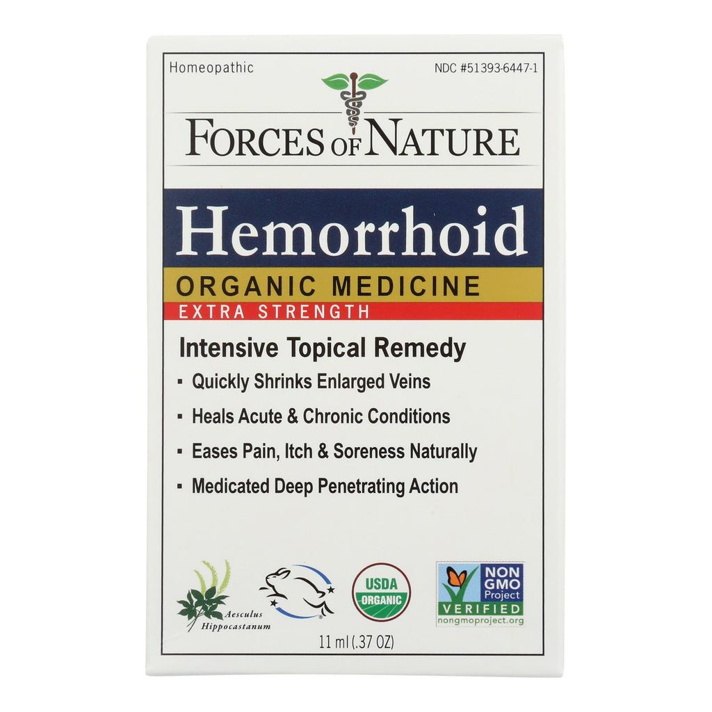 Organic Hemorrhoid Control (Pack of 11ml Extra Strength) by Forces Of Nature - Cozy Farm 