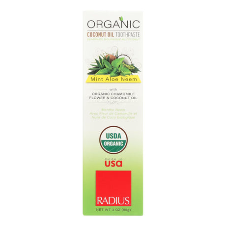 Radius Whitening Mint Aloe Neem Toothpaste, 3 Oz. - Cozy Farm 