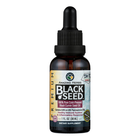 Amazing Herbs Black Seed Oil, 1 Fluid Ounce, Cold-Pressed - Cozy Farm 