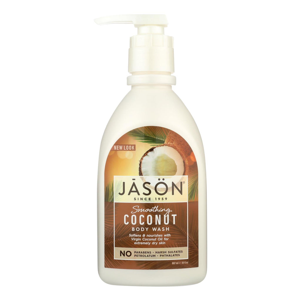 Jason Natural Products Body Wash  - Smoothing Coconut, 30 Oz. - Cozy Farm 