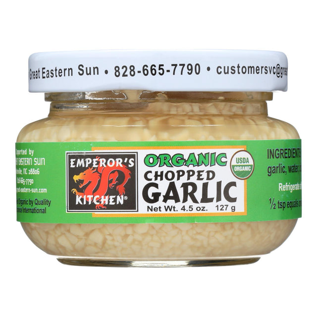 Emperors Kitchen Chopped Organic Garlic, 4.5 Oz (Pack of 12) - Cozy Farm 