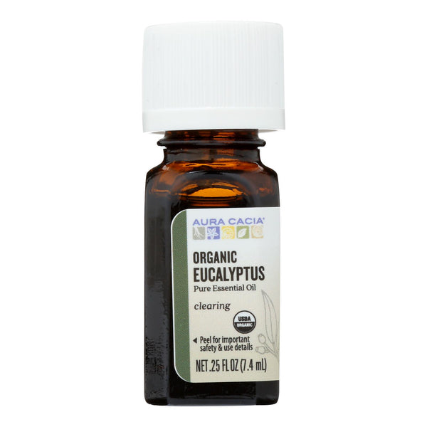 Aura Cacia Organic Eucalyptus Essential Oil, .25 Ounce - Cozy Farm 