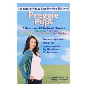 Preggie Pops Queasy Drops: Peppermint, Spearmint, Lavender Ginger, Sour Lemon, Sour Raspberry, Sour Tangerine (Pack of 7) - Cozy Farm 