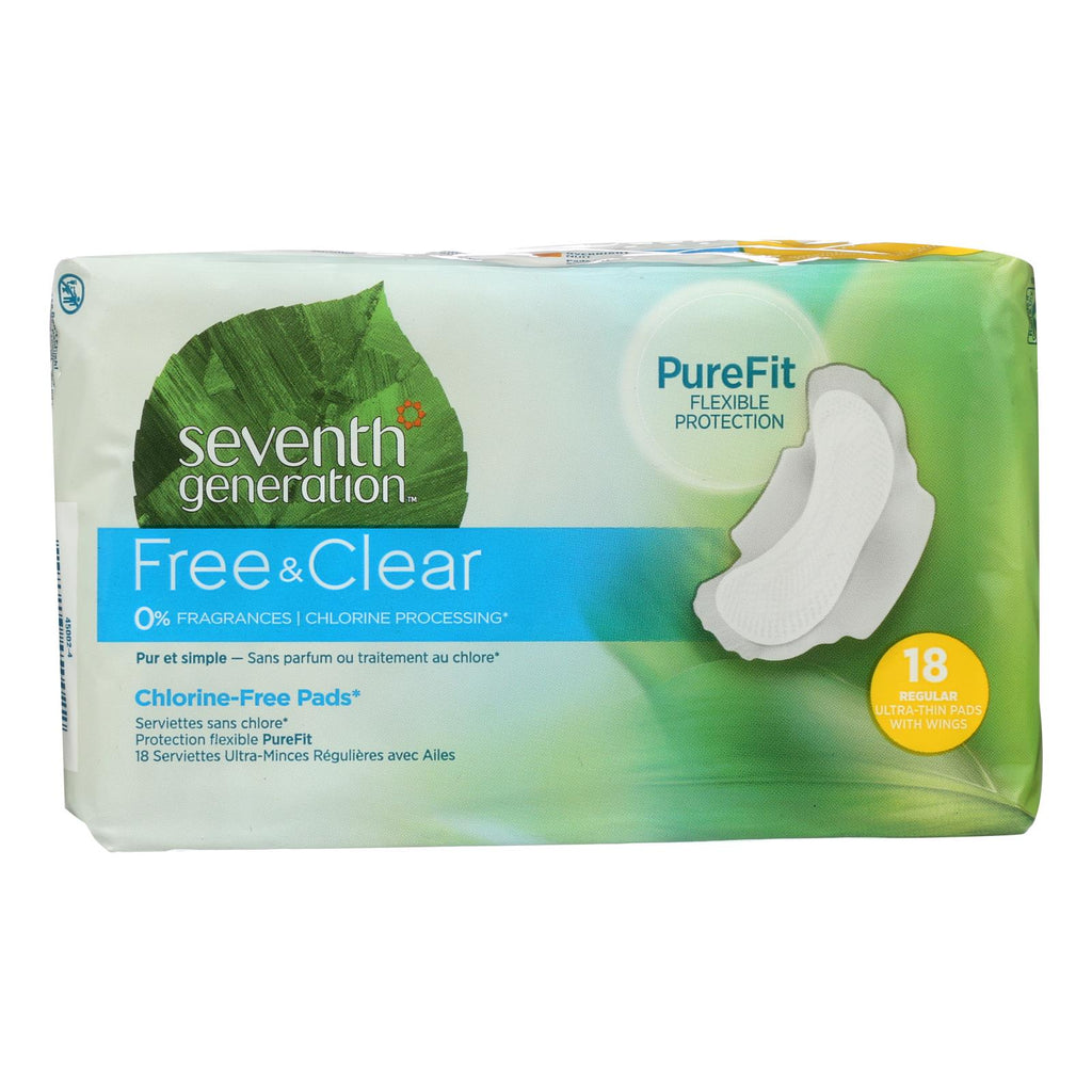 Seventh Generation Free and Clear Pads (Pack of 6) - Regular Size, 18 Count - Cozy Farm 