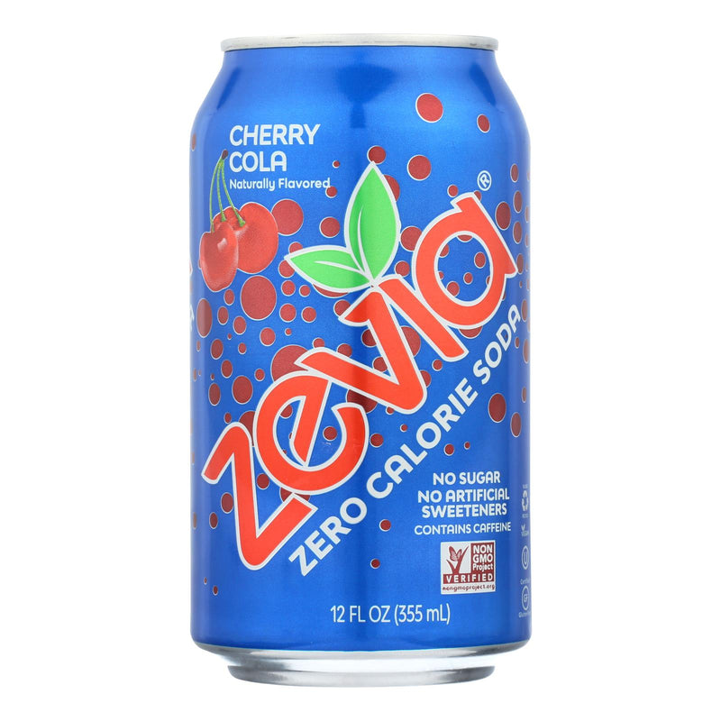 Zevia Zero Calorie Cherry Cola: Refreshing Sparkling Soda, 12 Oz Cans (Pack of 4 six packs) - Cozy Farm 