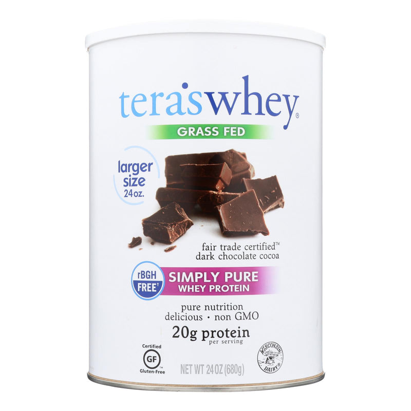 Tera's Whey Protein - 24 Oz. RBGH-Free, Fair Trade Dark Chocolate - Cozy Farm 