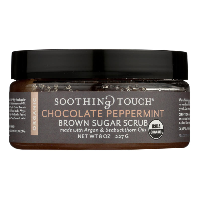 Soothing Touch Organic Chocolate Peppermint Brown Sugar Scrub, 8 Oz. - Cozy Farm 