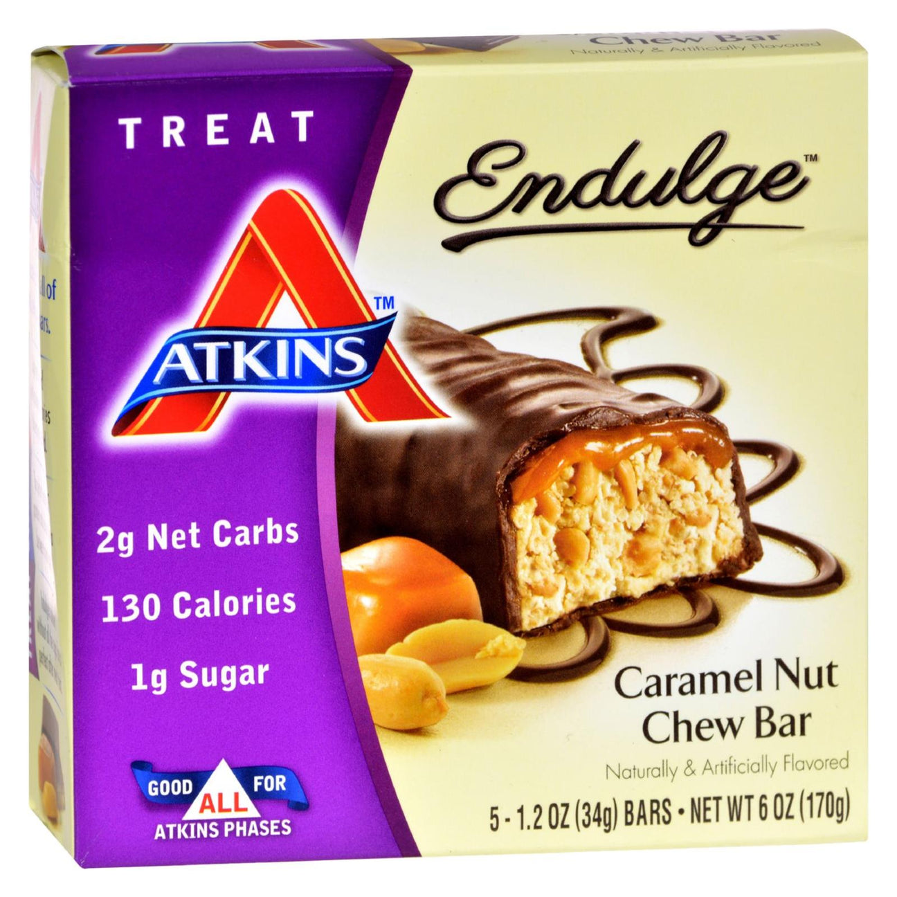 Atkins Endulge Caramel Nut Chew Bar (Pack of 5) - Cozy Farm 