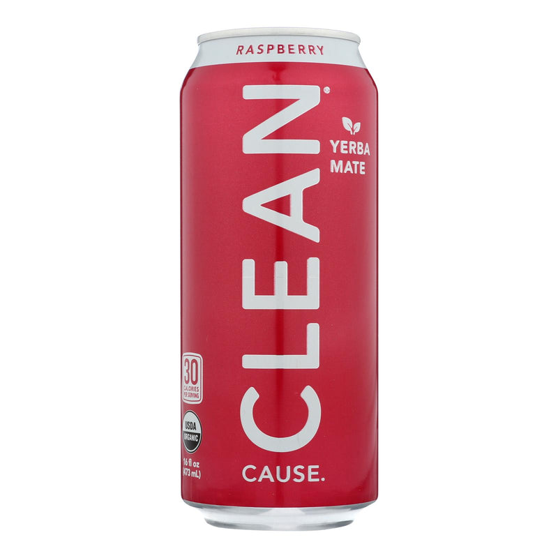 Clean Cause Raspberry Yerba Mate (Pack of 12 - 16 oz) - Cozy Farm 