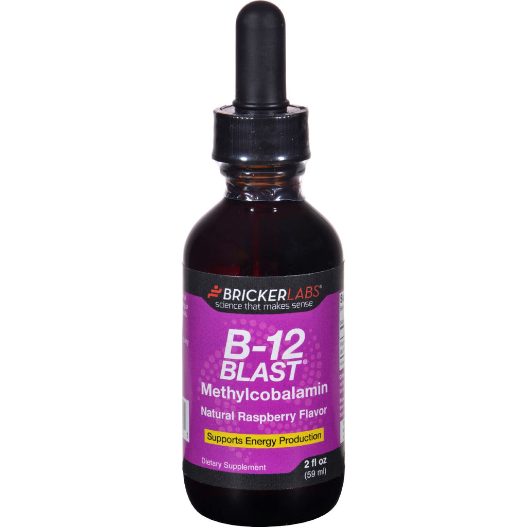 Bricker Labs - B-12 Blast - Methylcobalamin - Natural Raspberry - 2 Oz - Cozy Farm 