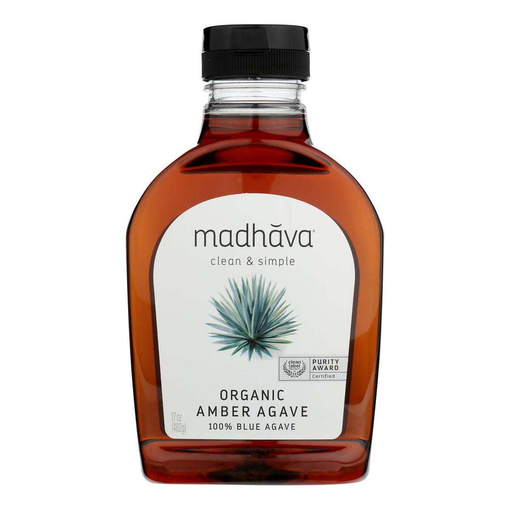 Madhava Raw Amber Agave Nectar Honey (Pack of 6 - 17 Oz.) - Cozy Farm 