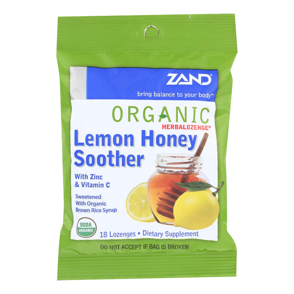 Zand Organic Lemon Honey Herbal Lozenges (Pack of 12 - 18 Count) - Cozy Farm 