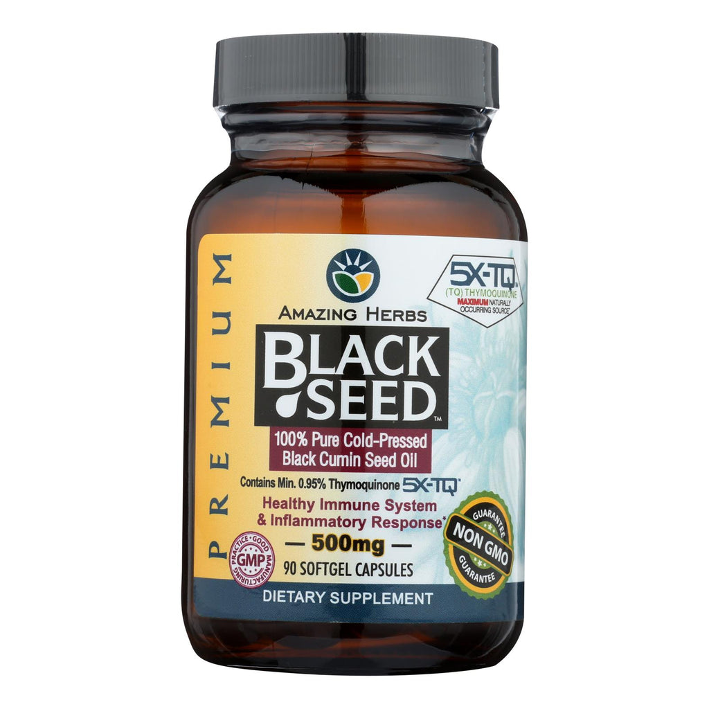 Amazing Herbs Black Seed (Cumin) Oil - 90 Softgels - Cozy Farm 