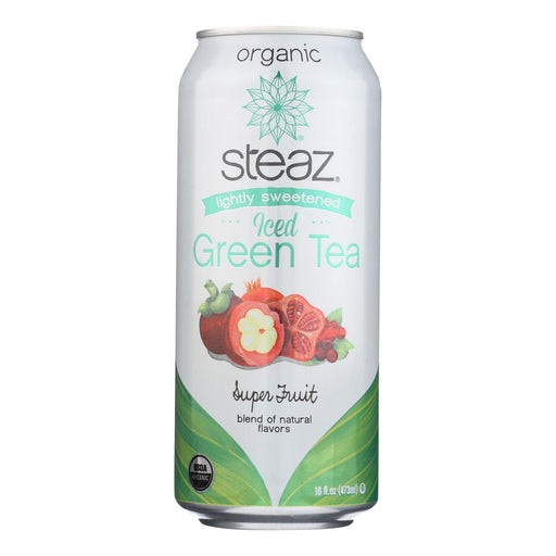 Steaz Lightly Sweetened Green Tea, Super Fruit, 16 Fl Oz (12 Pack) - Cozy Farm 