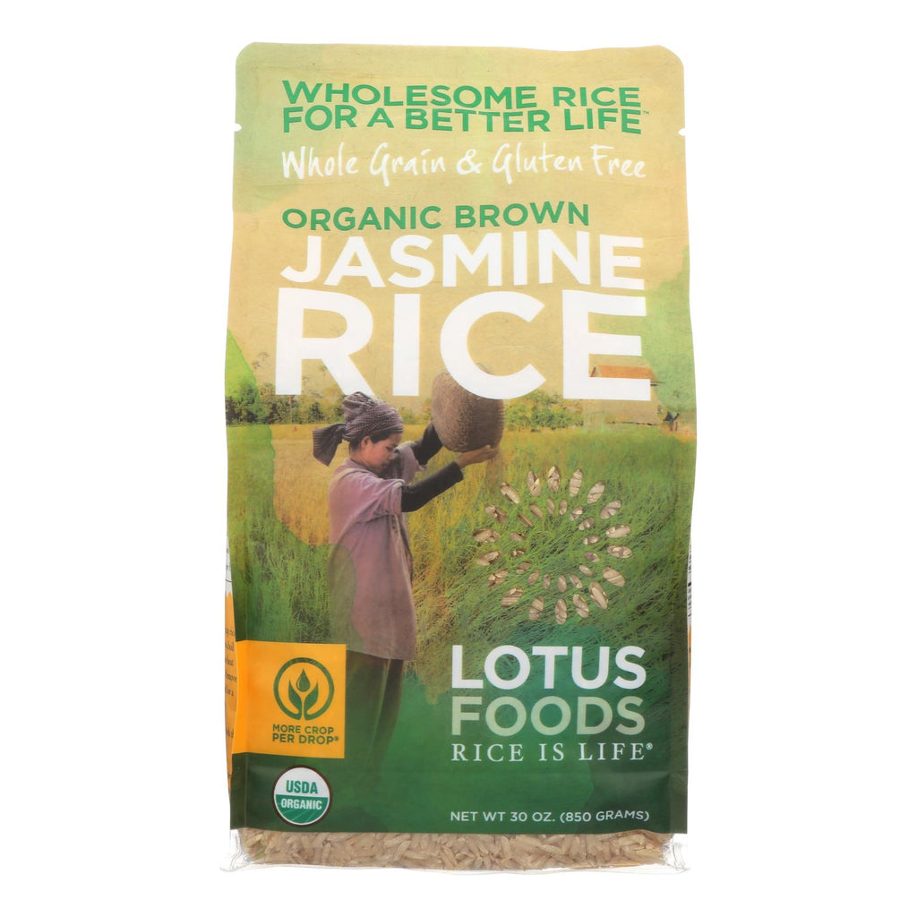 Lotus Foods Organic Brown Jasmine Rice (Pack of 6 - 30 Oz. Each) - Cozy Farm 