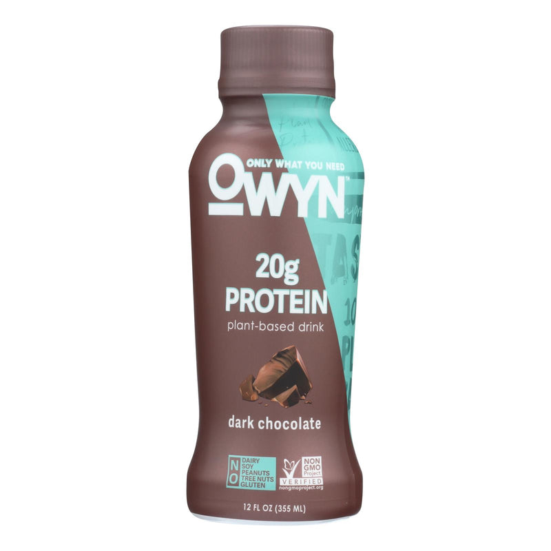 OWYN - Plant-Based Protein Shake - Dark Chocolate - 12 Fl Oz. (Pack of 12) - Cozy Farm 