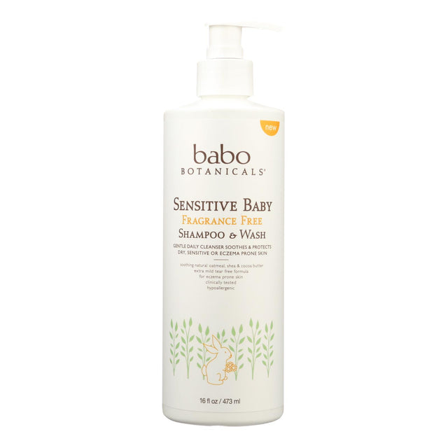 Babo Botanicals Fragrance-Free Body Wash - Gentle Daily Cleanser for Sensitive Skin - 16 Fl Oz - Cozy Farm 