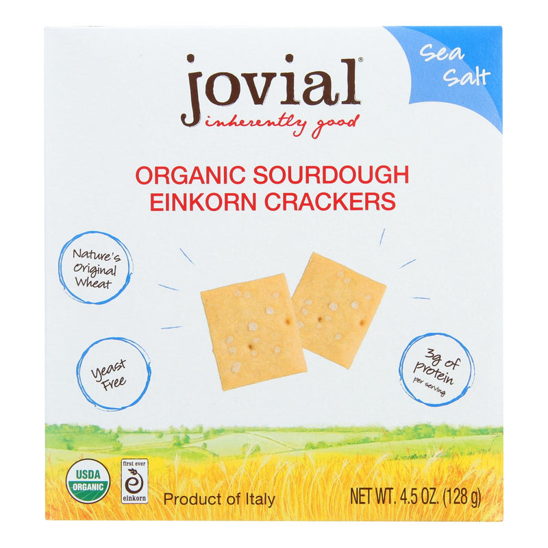 Jovial Sea Salt Einkorn Sourdough Crackers (Pack of 10 - 4.5 Oz.) - Cozy Farm 