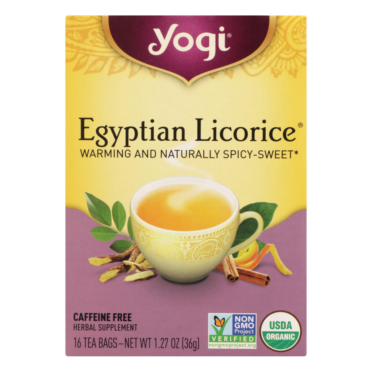 Yogi Original Licorice Herbal Tea Bags, 16 tea bags (Pack of 6) - Cozy Farm 