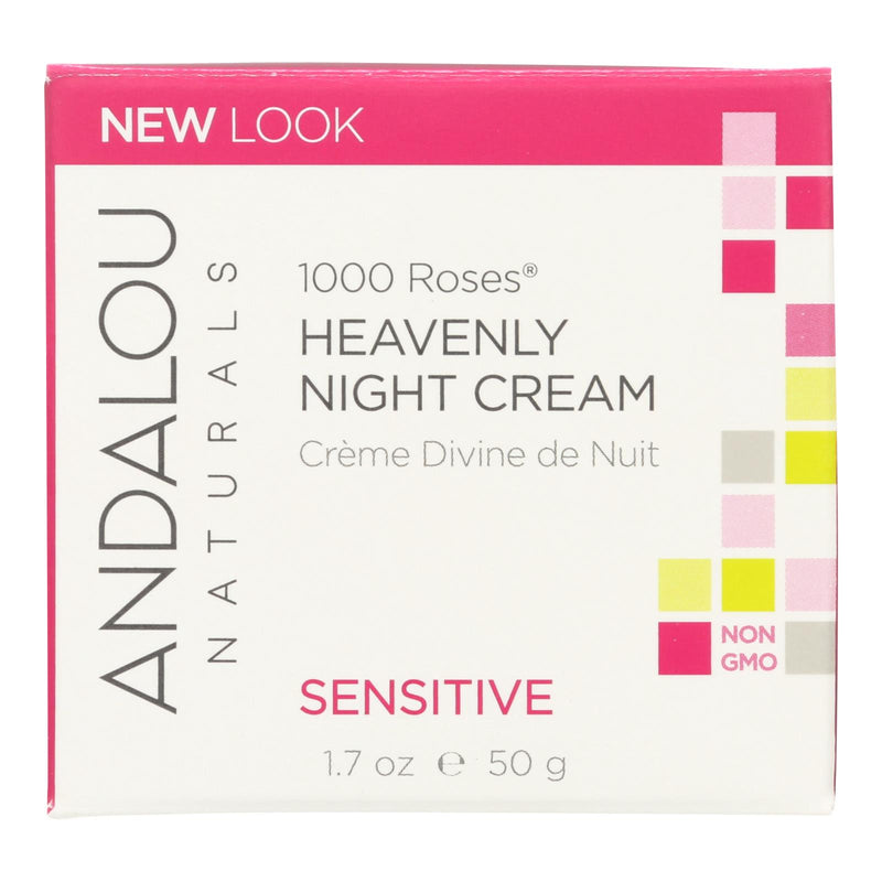 Andalou Naturals Heavenly Night Cream 1000 Roses - Age Defying, Hyaluronic Acid, Fruit Stem Cell - 1.7 Oz. - Cozy Farm 