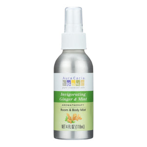 Aura Cacia Aromatherapy Mist: Invigorating Ginger and Cooling Mint (4 Fl Oz) - Cozy Farm 