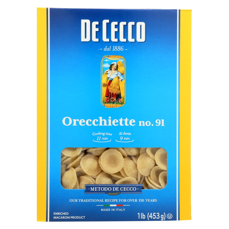 De Cecco Orecchiette Pasta, Pack of 12 - 16 Ounce Bags - Cozy Farm 