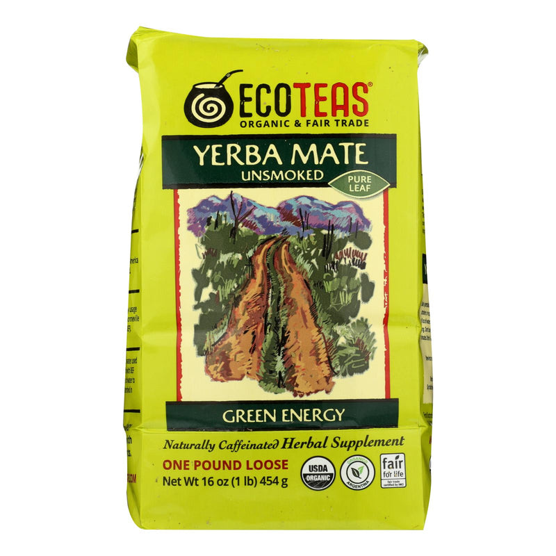 Ecoteas Organic Yerba Mate Unsmoked Green Energy Loose Tea (Pack of 6 - 1lb) - Cozy Farm 