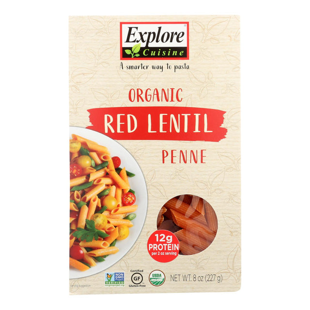 Explore Cuisine Organic Red Lentil Penne, Pack of 6 - 8 Oz. - Cozy Farm 