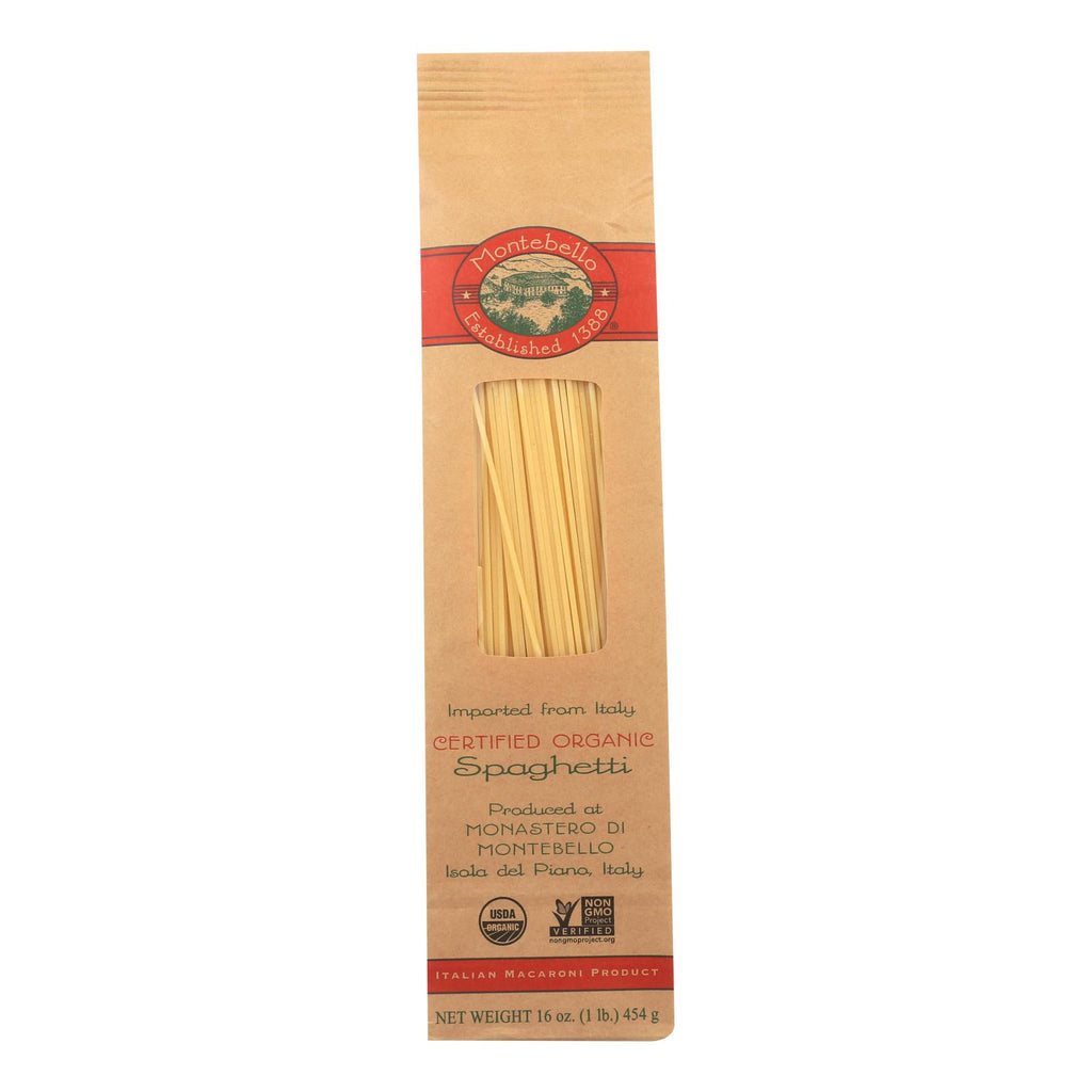 Montebello Organic Pasta - Spaghetti (Pack of 12) - 1 Lb. - Cozy Farm 