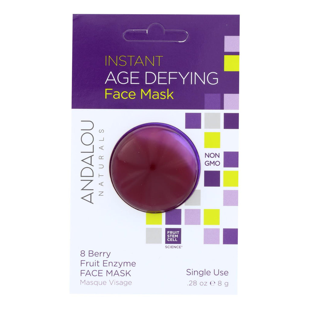 Andalou Naturals Instant Age-Defying Face Mask (Pack of 6) - 8 Berry Fruit Enzyme, 0.28 Oz Each - Cozy Farm 