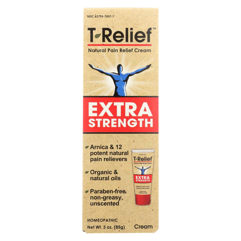 T-Relief Extra Strength Natural Pain Relief Cream - 3 Oz. - Cozy Farm 