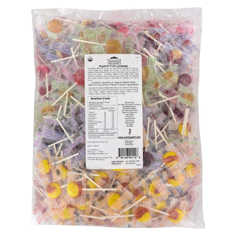 YumEarth Organic Fruit Lollipops - Assorted Fruit Flavors (Pack of 5 Lbs) - Cozy Farm 