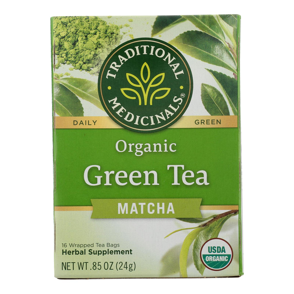 Traditional Medicinals Green Tea Matcha with Rice (Pack of 6, 16 Bags) - Cozy Farm 