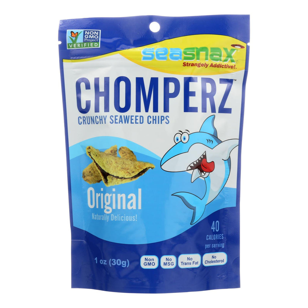 Seasnax Chomperz Crunchy Seaweed Chips - Original (Pack of 8) - 1 Oz. - Cozy Farm 