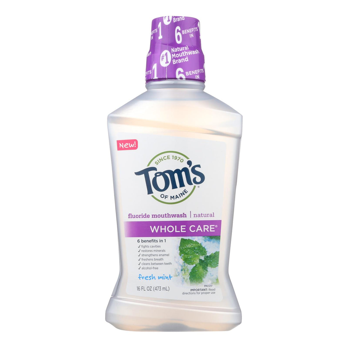 Tom's of Maine Fresh Mint Whole Care Mouthwash - 16 Fl. Oz. - Cozy Farm 