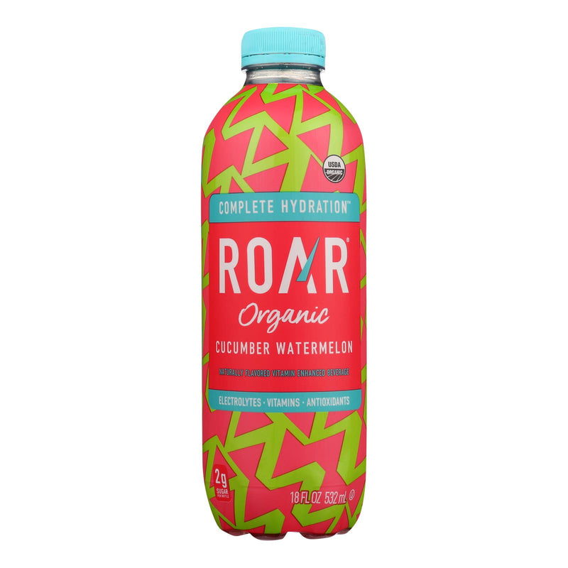 Roar Organic Watermelon-Cucumber Flavored Water, 18 Fl Oz (Pack of 12) - Cozy Farm 