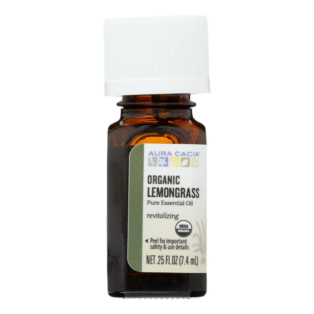 Aura Cacia Organic Lemongrass Essential Oil - .25 Oz. - Cozy Farm 