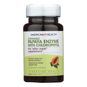 American Health Chewable Papaya Enzyme with Chlorophyll - Strengthens Digestion, Supports Antioxidant Defense (100 Tablets) - Cozy Farm 