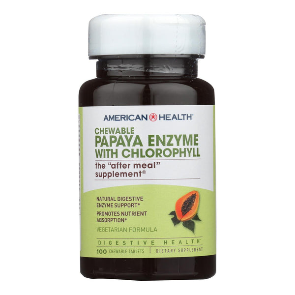 American Health Chewable Papaya Enzyme with Chlorophyll - Strengthens Digestion, Supports Antioxidant Defense (100 Tablets) - Cozy Farm 