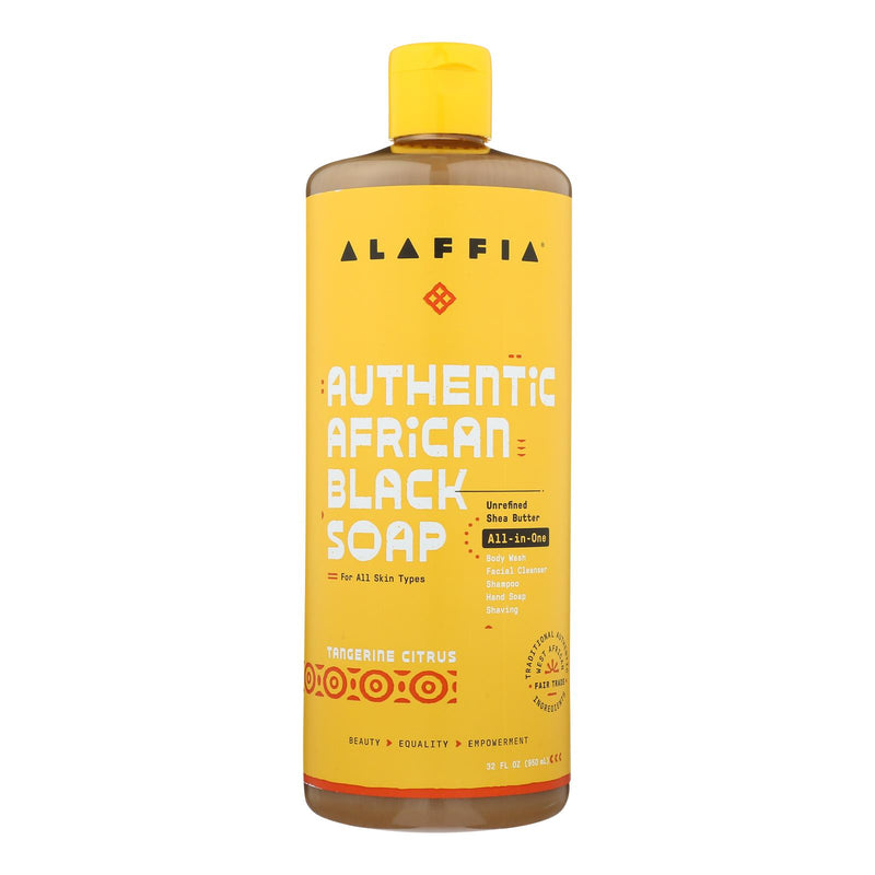 Alaffia Tangerine Citrus African Black Soap, 32 Fl Oz - Cozy Farm 