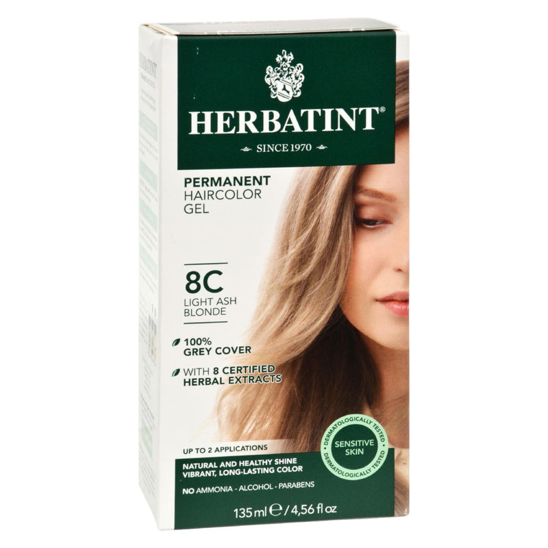 Herbatint Permanent Herbal Haircolor Gel for Silky, Shiny Hair in 8C Light Ash Blonde (135 ml) - Cozy Farm 
